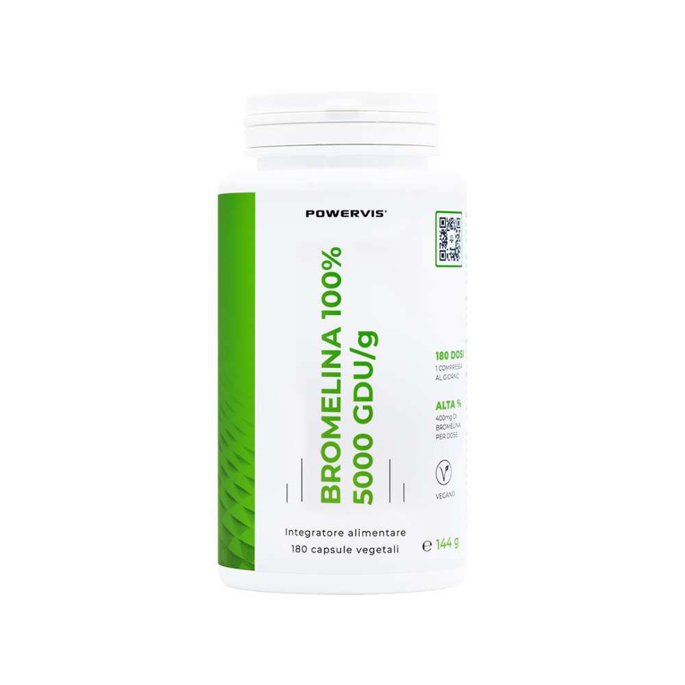 BROMELINA 100% 5000 GDU/g - Integratore alimentare a base di Bromelina 5000 GDU/g