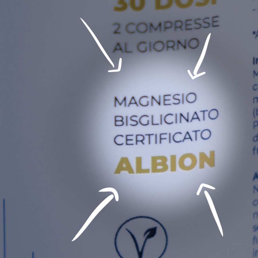 MAGNESIO BISGLICINATO - Integratore a base di Magnesio Bisglicinato Albion®